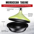 thumbnail image 2 of Bruntmor Matte Green Cast Iron Moroccan Tagine 4-Quart Cooking Pot With Silver, 2 of 7