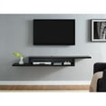 thumbnail image 4 of Asymmetrical Wall Mounted Wood TV Console Entertainment Center 60-inch Brown, 4 of 5