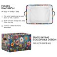 thumbnail image 2 of Yayeee Canvas Storage Basket with Handles for Shelves Fabric Bins Closet Organizer, Blue Colorful Flowers, 2 of 8