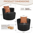 thumbnail image 2 of Silla giratoria Yaheetech 360° Boucle con almohada negra, 2 of 9