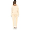 thumbnail image 5 of Uniexcosm Women’s Pajama Set Long Sleeve Top Pjs Lounge Sets with Pocket, 5 of 10