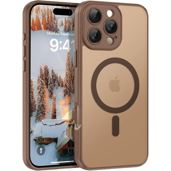 for iPhone 16 Pro Max Case, Magnetic Phone Case for iPhone 16 Pro Max [Camera Protection] Compatible with MagSafe Shockproof iPhone 16 Pro Max Case 6.9'' for Men Women Gift, Translucent Brown