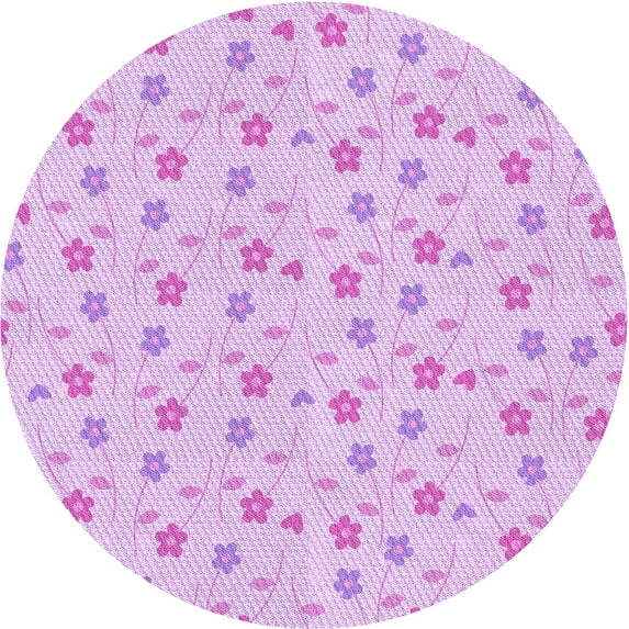 Ahgly Company Indoor Round Patterned Heliotrope Purple Area Rugs, 6' Round