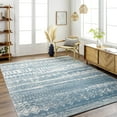 thumbnail image 3 of Mark&Day Washable Rugs, 8x10 Matt Global Sky Blue Area Rug, Blue Beige Carpet for Living Room, Bedroom or Kitchen (7'10" x 10', Machine Washable), 3 of 8
