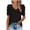 *Black, variant on Women Summer V Neck Puff Short Sleeve T Shirts,Fashion Dressy Casual Tunic Loose Fit Blouses White,Womens Plus XXL