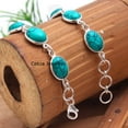 thumbnail image 3 of 925 Sterling Silver Bracelet For Womens & Girls, Turquoise Bracelet Gemstone Unique Handcrafted Bracelet For Her or Him, 3 of 4