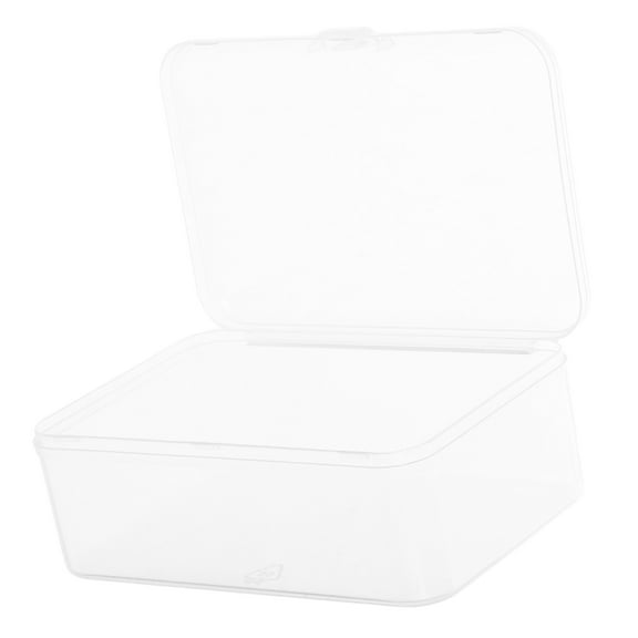 Tineasur Clear Plastic Storage Box with Hinged Lid for Craft Supplies and Accessories Organization