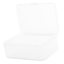 Tineasur Clear Plastic Storage Box with Hinged Lid for Craft Supplies and Accessories Organization
