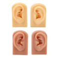 thumbnail image 1 of Lot de 2 paires de modèles d'oreille en silicone réutilisables pour la pratique du piercing, acupuncture 3D, 1 of 4