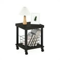thumbnail image 4 of Furinno Turn-N-Tube Classic 2-Tier End Table, Side Table with Casters, Espresso/Black, 4 of 6