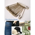 thumbnail image 5 of Bleiou 50 Pcs Large Safety Pins 4" Heavy Duty Extra Large Safety Pins, Brown, 5 of 7