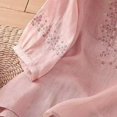 thumbnail image 5 of MIXUE Womens Summer Tops Floral Embroidered Round Neck Long Sleeve Fashion Casual Shirts For Women Tee Shirts Activewear,Pink,M, 5 of 6