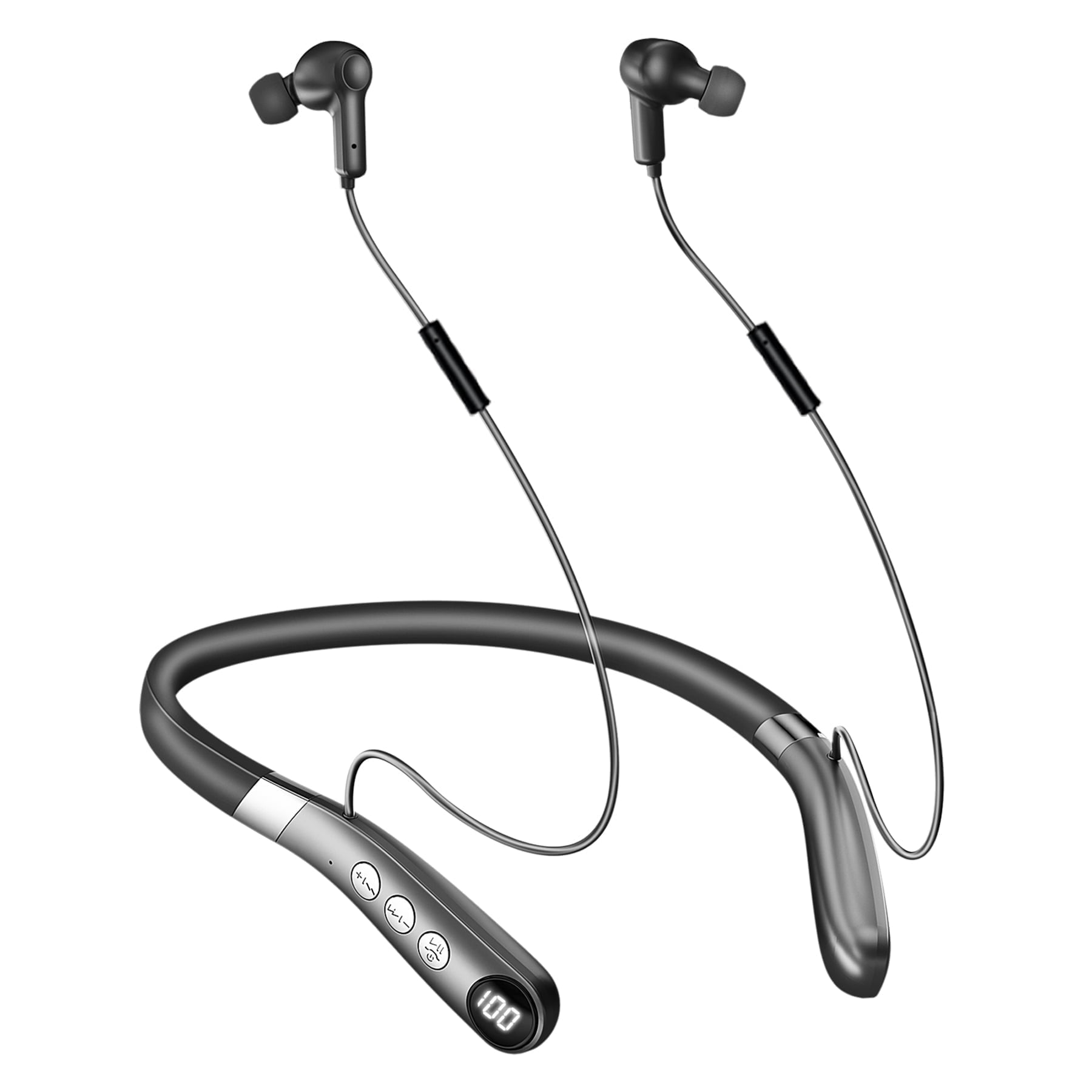 MEDca Rechargeable Hearing Amplifier - Wireless Hands-Free Neckband, Black