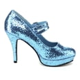 thumbnail image 3 of ELLIE 421-JANE-G Women's 4" Heel Double Strap Glitter Mary Jane Platform Pump, 3 of 6