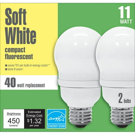 Med Globe CFL Bulb, 2pk