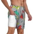 thumbnail image 3 of Balery Cute Dinosaur Mens Swim Trunks Swim Shorts for Men Quick Dry Inseam Beach Shorts with Compression Liner Pocket-Large, 3 of 9