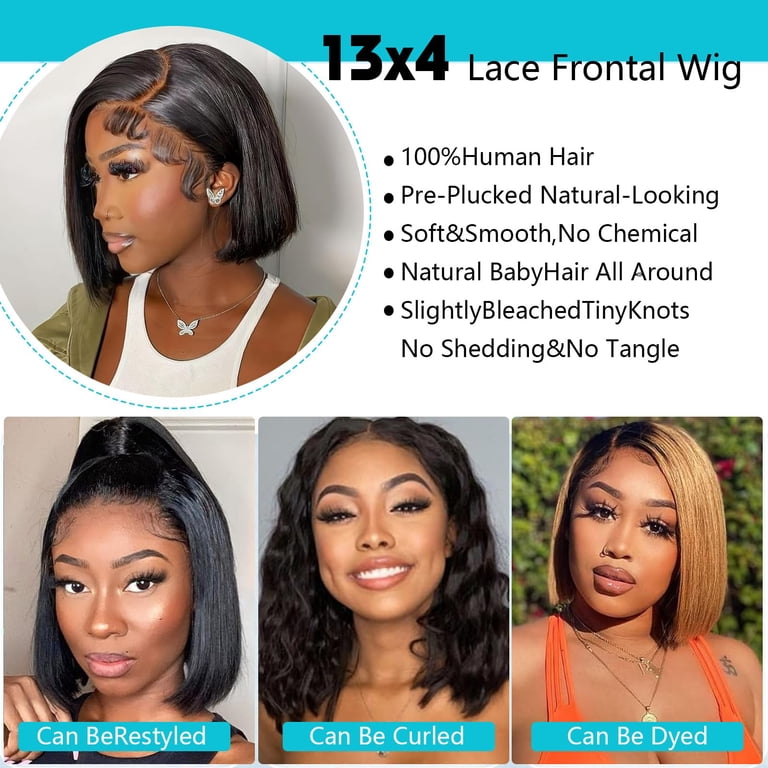 14Inch Bob Wig Human Hair 180 Density 13x4 HD Lace Frontal  display picture 2
