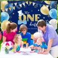 thumbnail image 4 of Boys 1st Birthday Decoration Mr. Onederful Birthday Party Supplies Boy 1st Birthday Backdrop Banner for Baby Toddler Little Man First Birthday Party Decor Photo Prop, 4 of 5