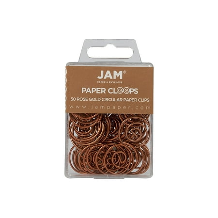 UPC: 0842497174617 | JAM Paper Circular Small Paper Clips Rose Gold 2 Packs of 50 (21832061B)