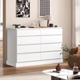 thumbnail image 3 of 8 Drawers Double Dresser Wooden White Dresser Chest of Drawers for Bedroom,Large Storage Cabinet for Home Living Room, 3 of 9