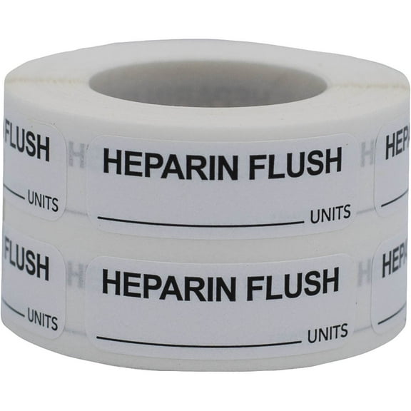 Labels - Heparin Flush Veterinary | 0.5 x 1.5" - 500 Pack