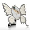 thumbnail image 4 of Rhinestone Decorated Ellipse escalewing Diseño Vintage Metal Photo Frame Home Decor Deskto Tooarts escultura de hierro, 4 of 7