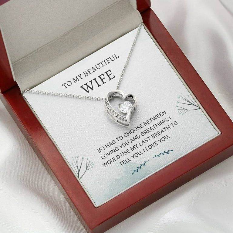 Wife - Last Breath Forever Love Necklace, Gift for Wife, Necklace for Wife, Wife Birthday Gift, Husband to Wife Gift, Anniversary Gift for Wife