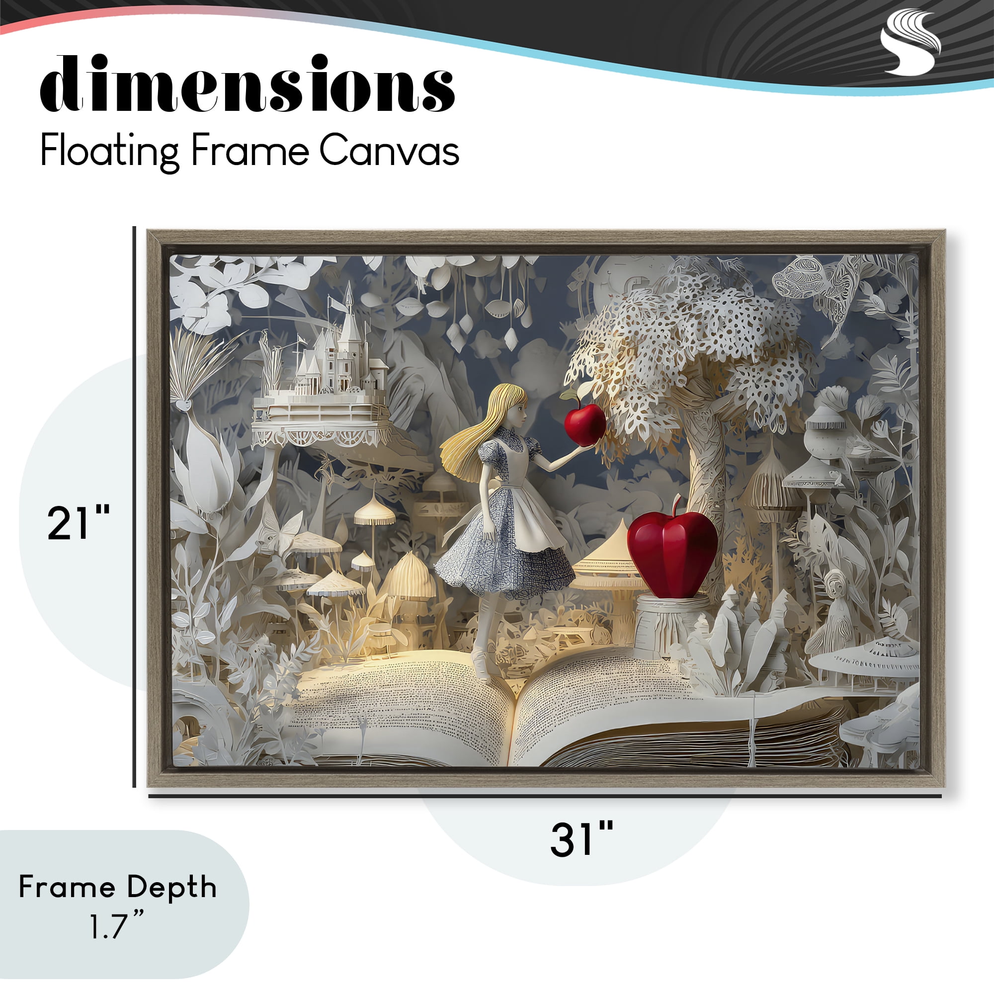 Stupell Industries Fairytale Scene Papercraft Brown Framed Floater Canvas Wall Art, design by The Wands Want