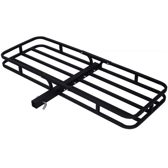LuckyNote Hitch Cargo Carrier, 600 lbs Capacity 2" Receiver Rear Cargo Rack for SUV Truck, 53" Steel Luggage Basket Carrier, Black