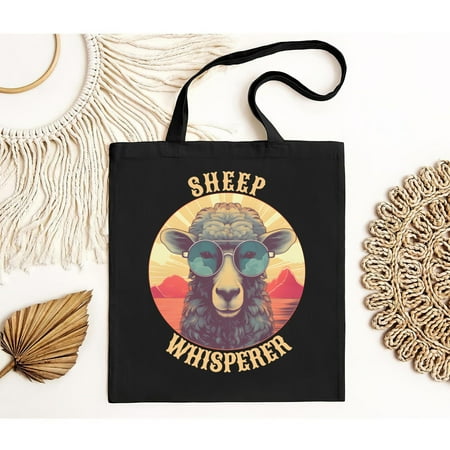 vintage Sheep Whisperer Funny Sheep Lamb Live Stock Funny Farmer Sheepherder Short-Sleeve Tote Bag-TH13331