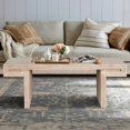 thumbnail image 4 of Rustic Industrial Coffee Table with Double-Tier Storage Shelf - Antique Natural, 4 of 10