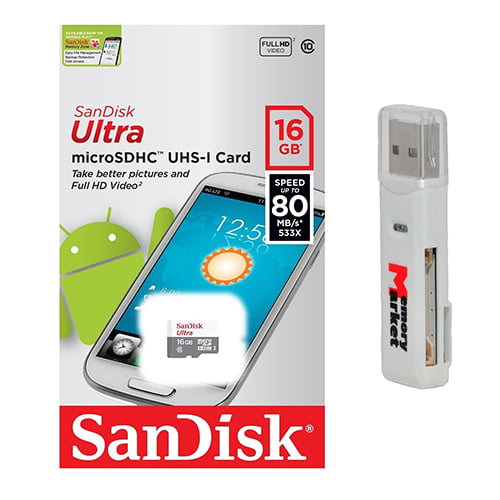 binnen klei defect SanDisk Ultra 16GB MicroSD HC Class 10 UHS-1 Mobile Memory Card for Samsung  Galaxy S7 & S7 Edge S8 & S8 Plus with USB 2.0 MemoryMarket Dual Slot  MicroSD & SD Memory