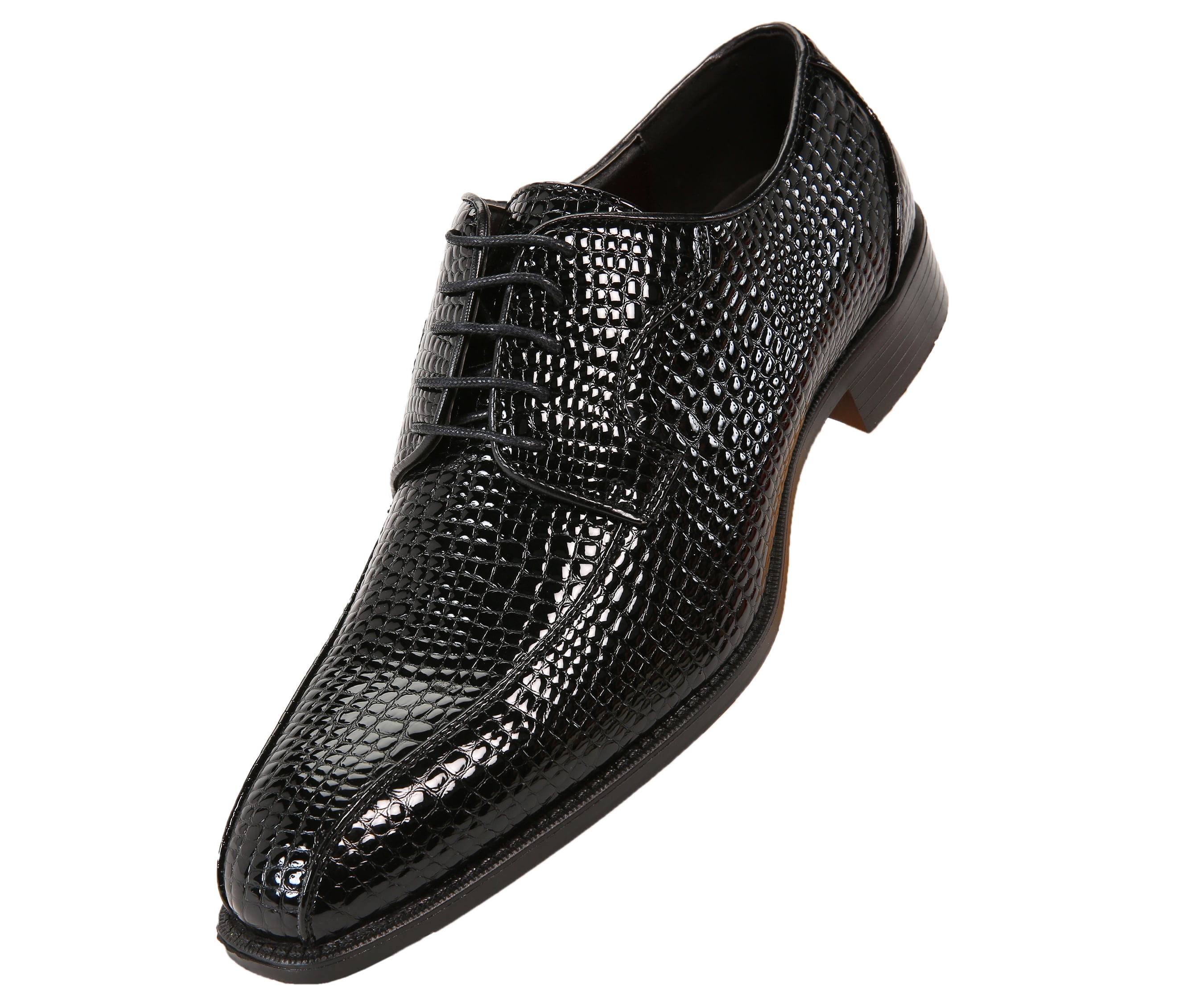 Black Burnished Toe Oxford Lace-Ups Men's Dress Shoes Bolano Brayden Exotic EEL Skin Print Original Designer Shoes Exotic Formal Shoes for Men 
