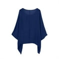 thumbnail image 3 of MSJUHEG Womens Tops Oversized Sweatshirt For Women Womens Ladies Casual Plus Size Loose Cotton-Linen Solid Color Tops Shirt Blouse Sweatshirt For Women Dark Blue Xxxxxl, 3 of 6