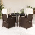 thumbnail image 1 of vidaXL 5 Piece Garden Dining Set with Cushions Brown Poly Rattan, 1 of 1