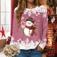 thumbnail image 4 of UngA Womens Christmas Sweatshirts Christmas Tree Graphic Long Sleeve Shirts Xmas Holiday Pullover Tops Blouse Womens Sweatshirts (Pink,XL), 4 of 7