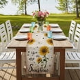 thumbnail image 4 of Table Runners 70 Inches Long Dress Scarves, Vintage Sunflowers Farmhouse Coffee/Dining/Kitchen Table Decor, Holiday Table Runner, Spring Summer Retro Bees Yellow Floral 13x70 Inch, 4 of 9