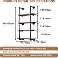 thumbnail image 3 of Industrial Pipe Shelving Wall Mounted, 30in Metal Floating Shelves, Steampunk Real Wood Book Shelves, Wall Shelf Unit Wineshelf Hanging Wall Shelves, Kitchen Bar Shelving(4 Tier), 3 of 7