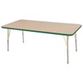 thumbnail image 1 of ECR4Kids 30in x 60in Rectangle Everyday T-Mold Adjustable Activity Table Maple/Green/Sand - Standard Swivel, 1 of 2