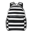 thumbnail image 1 of Fotbe Black And White Stripes Mochila Casual con Estampado para Escuela, Viajes y Actividades al Aire Libre - Duradera, Ligera y Cómoda, 1 of 5