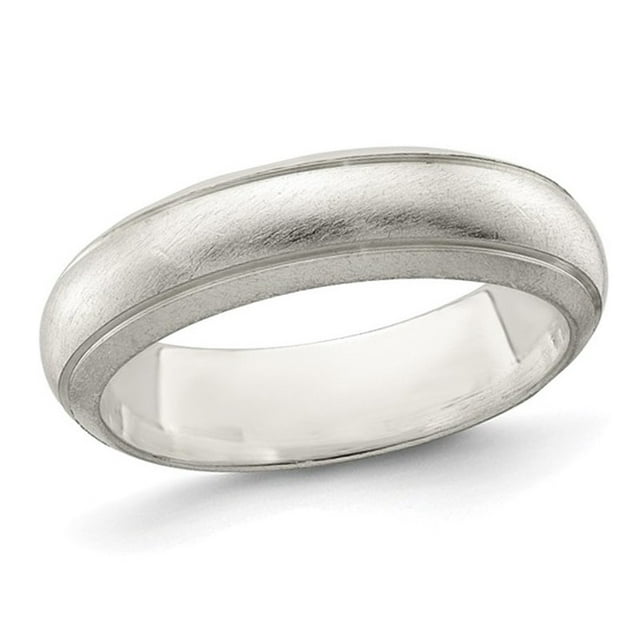 Ladies or Mens 5mm Satin Finish Wedding Band Ring in Sterling Silver