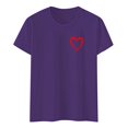thumbnail image 4 of T-shirts de la Saint-Valentin pour Femmes 2026 Mode Manches Courtes Col Rond Cœur Graphique, 4 of 4