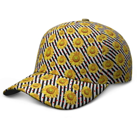 Retro Sunflower Graphic Snapback Hat - Structured Cap for Urban Streetwear Fans