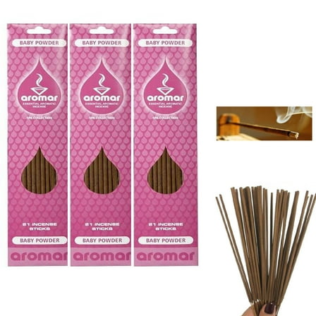 60 Baby Powder Incense Burning Sticks Concentrated Scent Fragrance Aroma Therapy