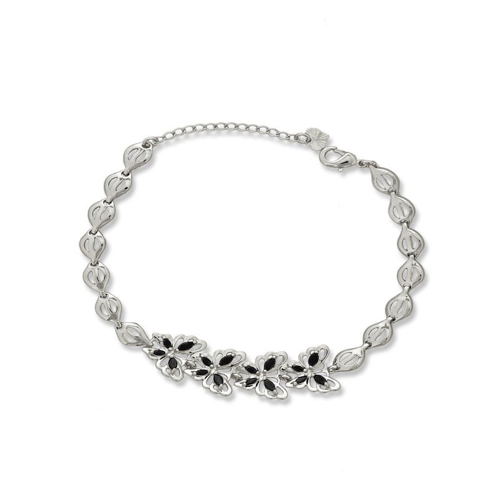 Stylish Silver Color Anklet Bracelets For Women, 8"+2" Inch Adjustable Size in Brass Metal