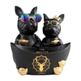 thumbnail image 2 of Caja de almacenamiento de estatuilla de estatua de de pareja fresca nórdica, escultura de perro de resina, contenedor de artículos diversos, Negro BLESIY Figuras de estatuas de Bulldog, 2 of 8