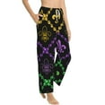 thumbnail image 2 of Sigee Mardi Gra Geometric Print Women's Soft Pajama Pants - Breathable and Comfortable Lounge Sleep Bottoms with Elastic Waistband and Pockets-X-Large, 2 of 9