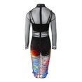 thumbnail image 5 of BJUTIR Dresses For Women 3Pcs Crop Top Short Skirt Set With Tropical Print Sheer Mesh Bodycon Long Dress, 5 of 6