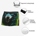 thumbnail image 3 of Sikiie Fluorescent Wolf Print Men's Boxer Briefs, Elastic Waistband Boxer Briefs Leggings-Small, 3 of 5