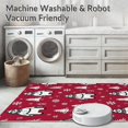 thumbnail image 5 of ODIKA 8'x10' Machine Washable Non-Slip Area Rug, Joyful Winter Wonderland Featuring Snowman and Frosted Pine Trees High Traffic Rug with Pad, Red, 617900, 5 of 8